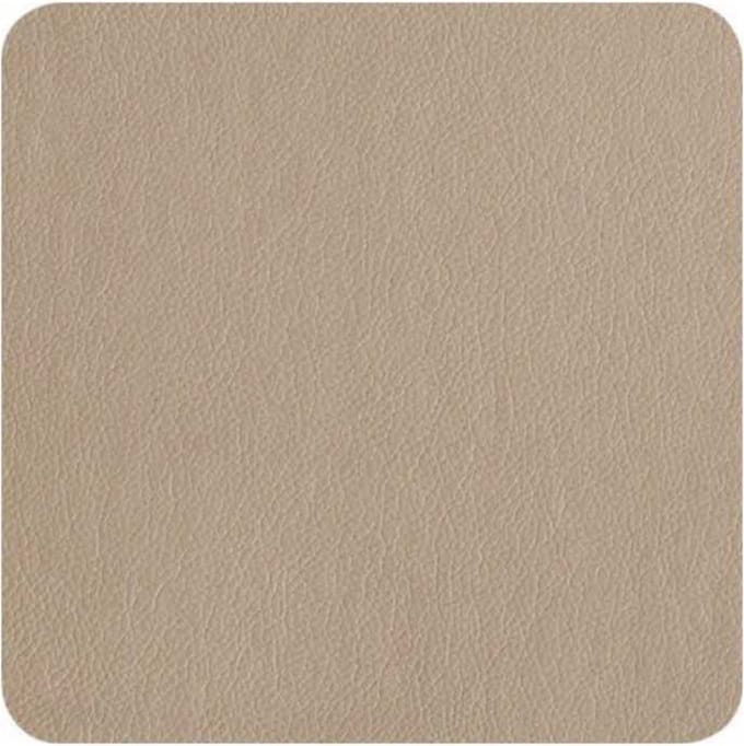 ASA Selection Onderzetters - Leather Optic Fine - Stone - 10 x 10 cm - 4 Stuks