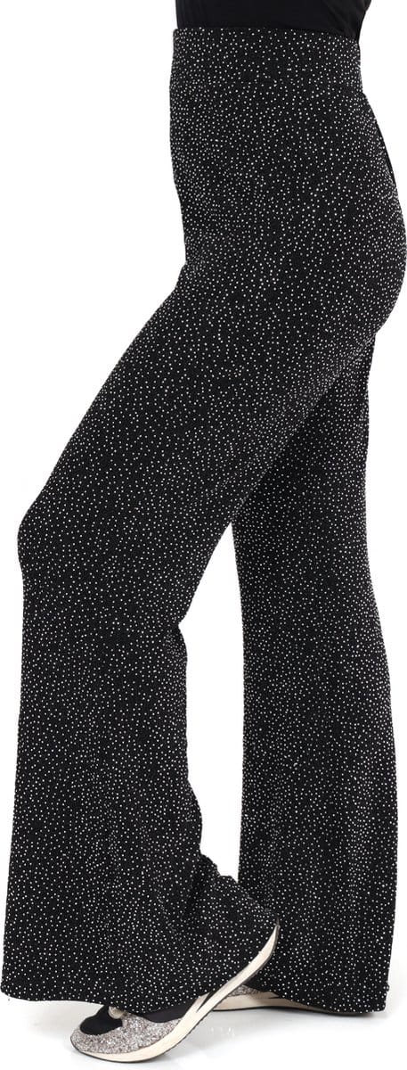 Flared Broek Zwart - Dames - Disco Broek - Maat S