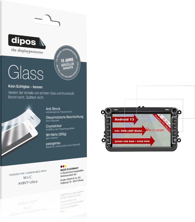 dipos – 2x Pantserfolie geschikt voor M.I.C. AV8V7-Ultra | 9H Screenprotector