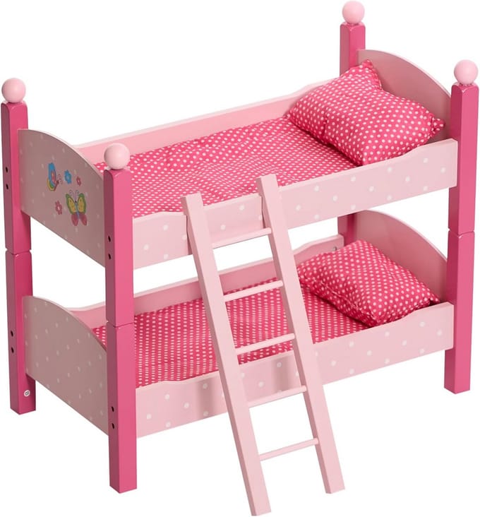 Poppenstapelbed voor meisjes 3 tot 8 jaar - Roze