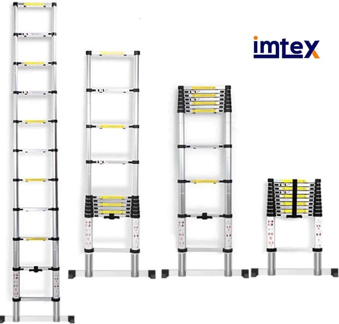 IMTEX Telescopische ladder - aluminium - 3.20 meter hoog