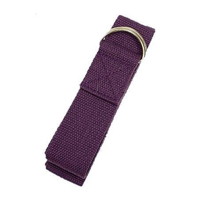 Yoga riem D-ring paars katoen - 250x3 cm