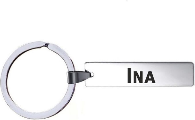 Sleutelhanger Met Naam - Ina - RVS