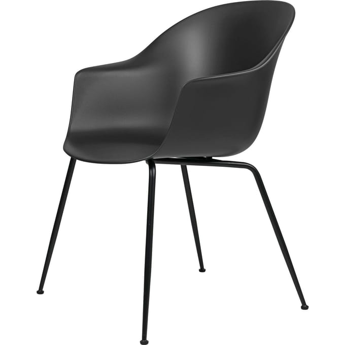 Gubi Bat Dining Stoel - zwart - mat zwart