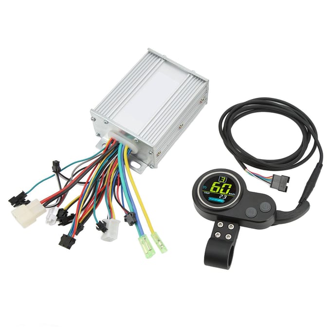 Kit de contrôleur de trottinette électrique 450W Affichage LCD couleur rond avec accélérateur au pouce Contrôleur de trottinette électrique pour white