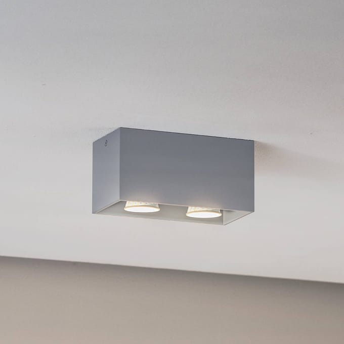 Euluna Plafondlamp Ara Maxi van aluminium 2-lamps grijs
