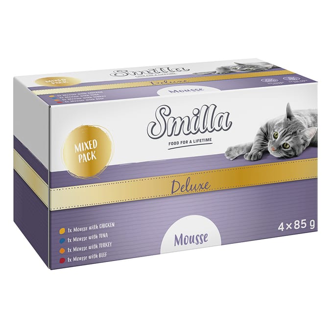12x85g Smilla Deluxe Mousse Mixpakket Katten Natvoer