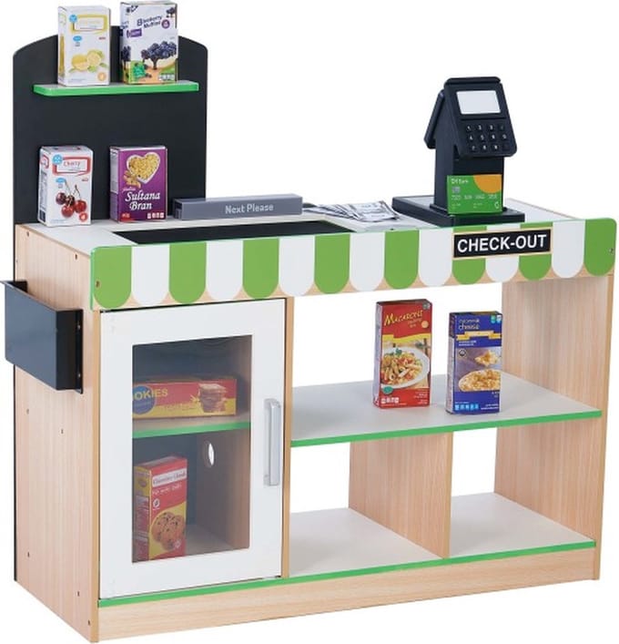 Teamson Kids Kassier - Kinderspeelgoed - Rollenspel Speelgoed - Groen/Hout
