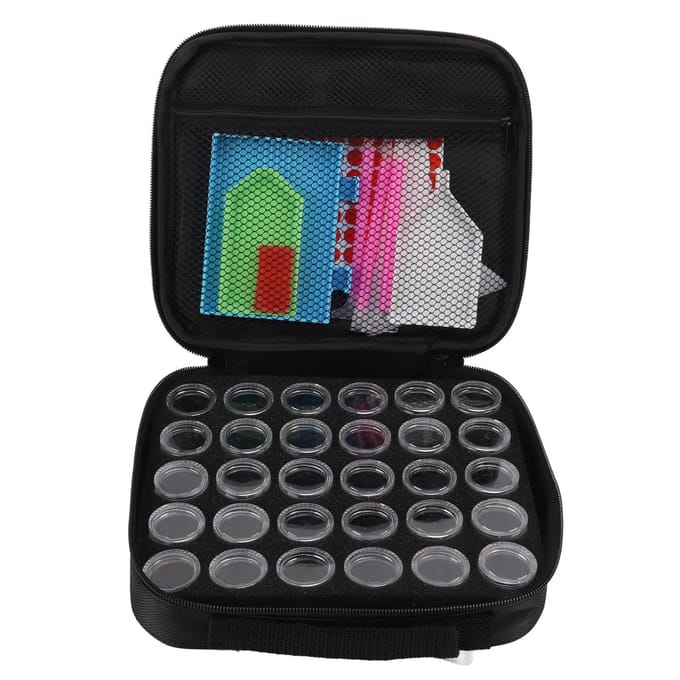 Boîte de peinture strass 30 compartiments Design transparent Portable Compact Récipients de rangement pour perles Art gray