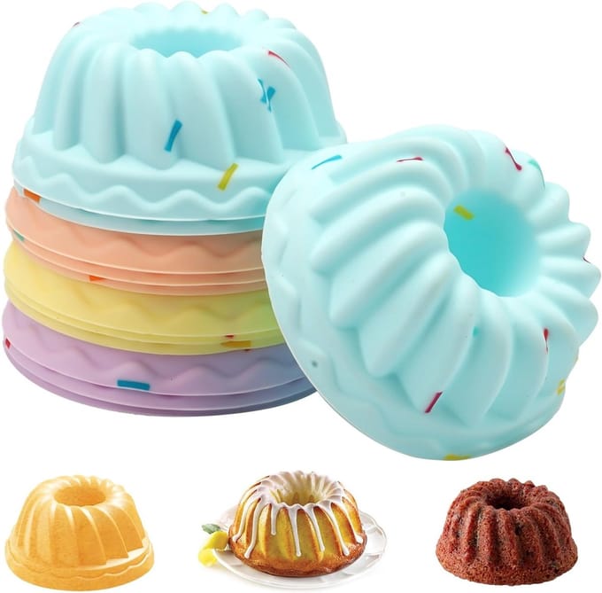 Set van 12 Herbruikbare Siliconen Bakvormen in 4 Kleuren voor Mini Taarten, Muffins en Desserts