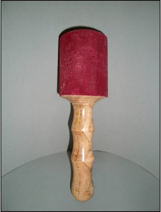 Aanslagstok leer rood 5,5 cm - 18 cm (nr7)
