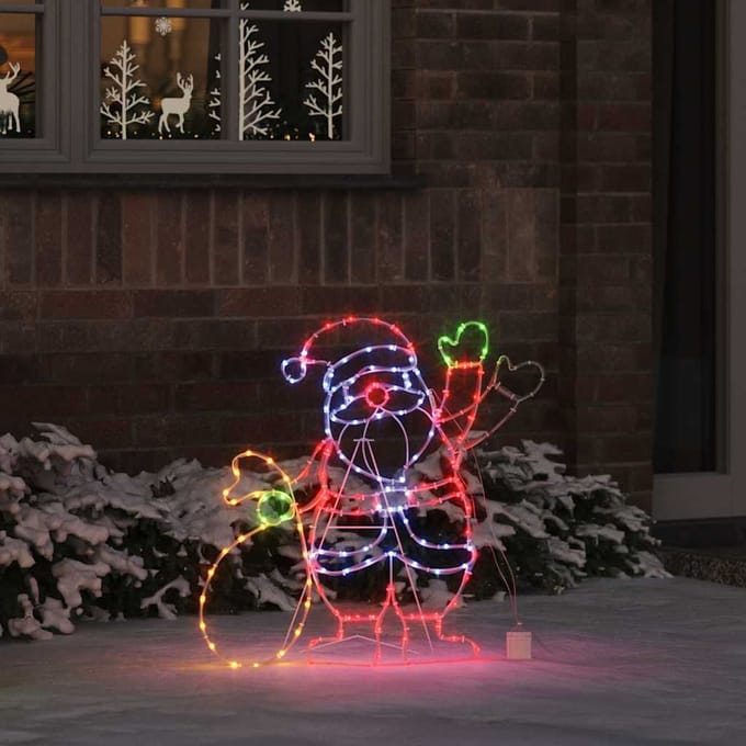 vidaXL - Kerstmanlicht - met - 168 - LED - Multikleur - 58.5 - x - 60 - x - 1.3 - cm - IJzer