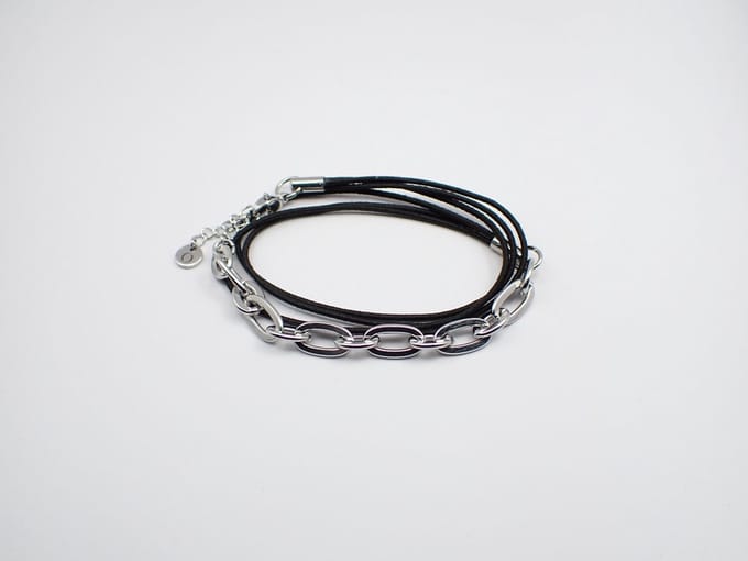 Colure® wikkelarmband jasseron robuust ovaal gecombineerd zwart