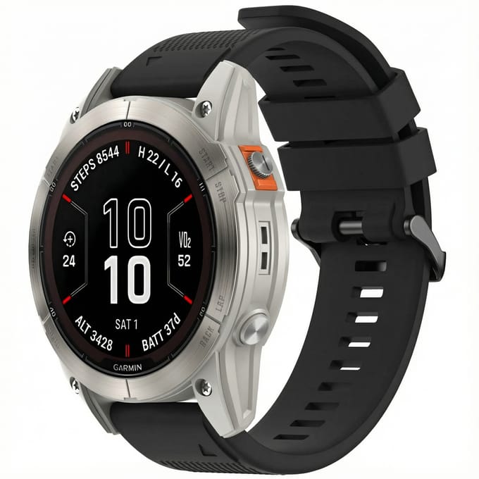 imoshion QuickFit® Siliconen bandje - Garmin 26 mm aansluiting - Zwart