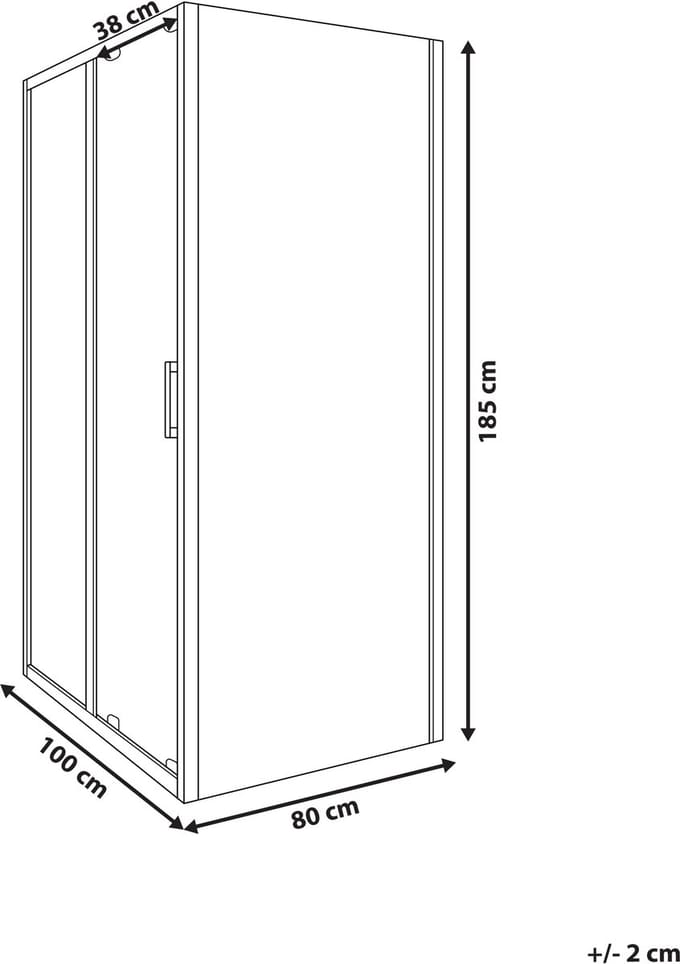 YORO - Douchecabine - Goud - 80 x 100 x 185 cm - Veiligheidsglas