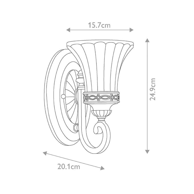 Feiss LED Wandlamp Drawing Room | 1X E27 Max 60W | Walnut