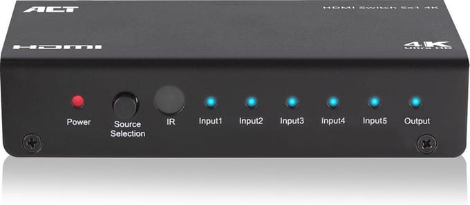 ACT 5 x 1 HDMI switch, 3D en 4K ondersteuning AC7840