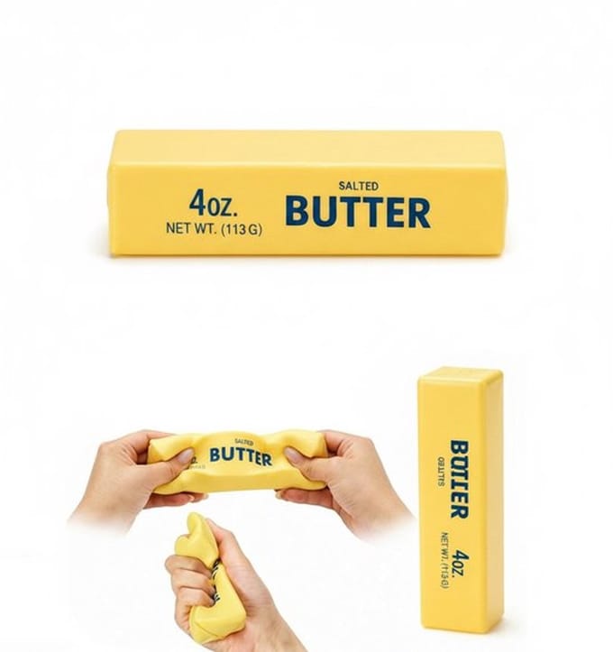 Gele Boter Squishy 13 cm – Yellow Butter Squishy – Slow Rising Fidget Toy – Zacht en Kneedbaar – Squeeze