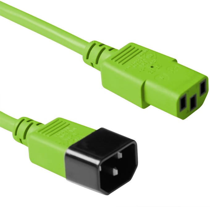 ACT Netsnoer C13 - C14 groen 3 m AK5115