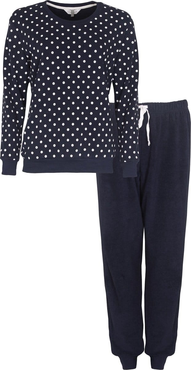Tenderness Dames Pyjama - Badstof - Donker Blauw - Maat XXL