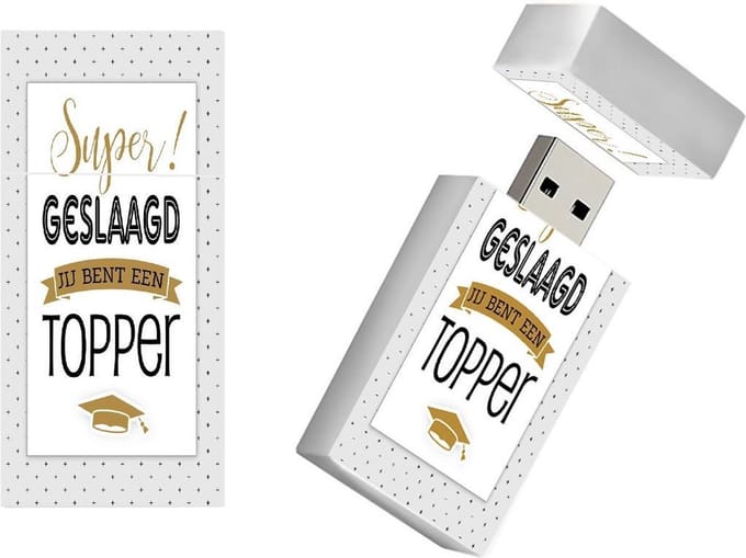 Geslaagd cadeautje 128GB 3.0 USB stick model1049 - kado geslaagd, cadeau geslaagd
