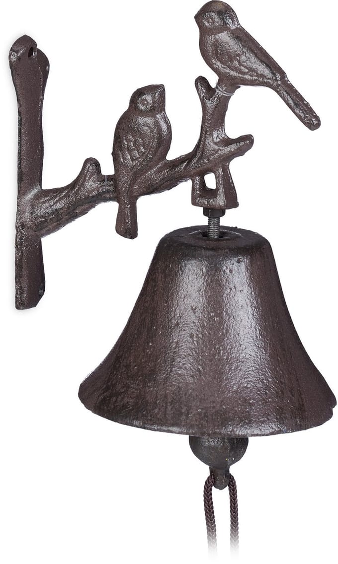 deurbel gietijzer - vogel design - antieke landhuisstijl - luid - weervast