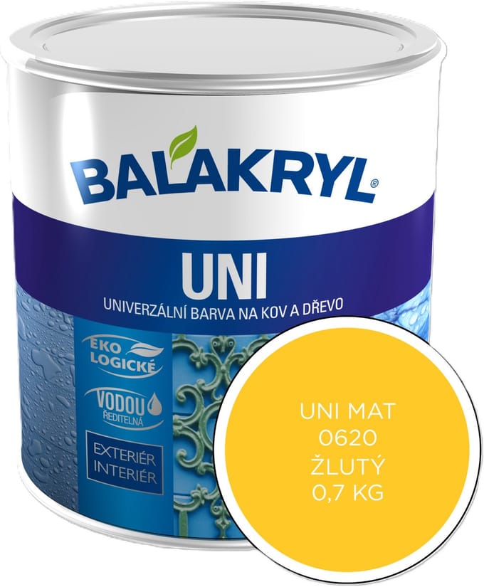 Balakryl UNI MAT 0,7kg, 0620 geel