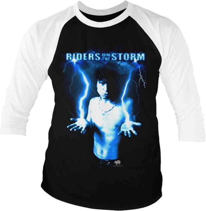The Doors Raglan top -S- Jim Morrison - Riders On The Storm Zwart/Wit