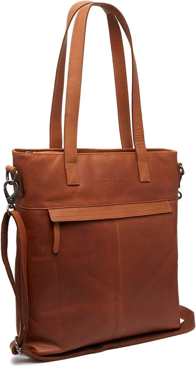 Chesterfield Nunavik Waxed Pull Up Leren Shopper met 15 inch Laptopvak - Cognac