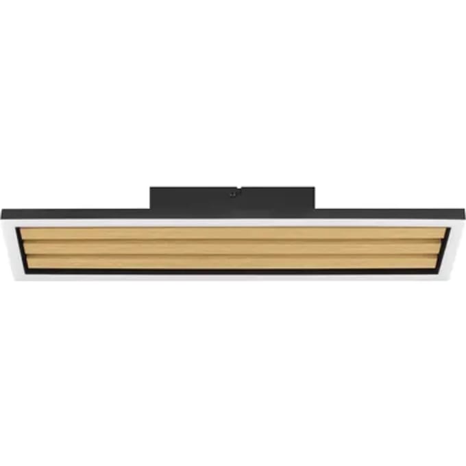 Brilliant Calma - Plafondlamp - LED 20W - 2600lm - 3000K - 3-step dimbaar - Zwart/Hout