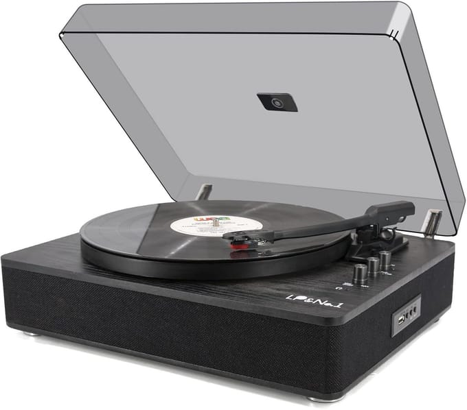 Draaibare platenspeler met ingebouwde speakers en USB opnamefunctie