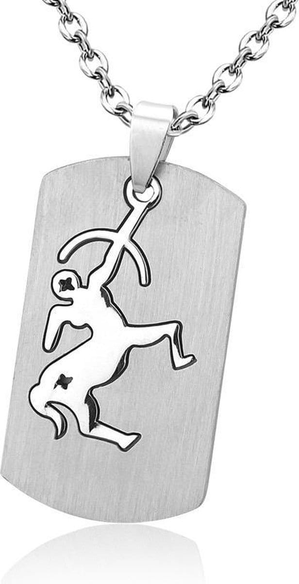 Montebello Ketting Boogschutter - 316L Staal - Horoscoop - 50x22mm - 50cm