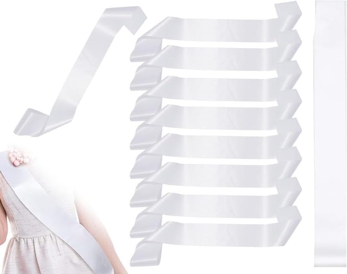 Allecto Plus - Lege witte sjerpen voor feestjes en bruiloften - 9 stuks