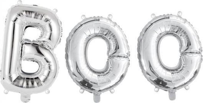 Ballonnen Letter Set Boo Zilver 41cm