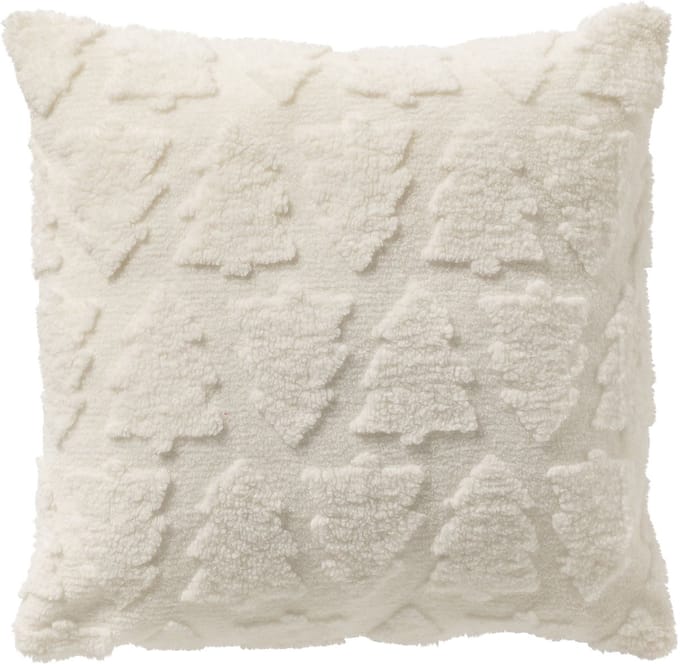 MARE - sierkussen 45x45 cm - kerstbomen - Snow White - wit