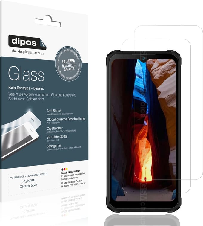dipos – 2x Pantserfolie geschikt voor Logicom Xtrem 650 | 9H Screenprotector