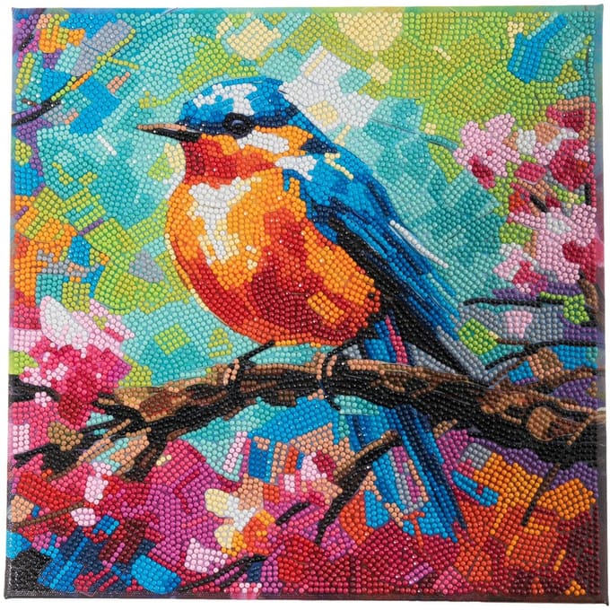 Diamond Painting "Crystal Art Kit", 30 x 30 cm - Robin