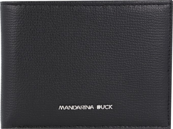 MANDARINA DUCK Leren Portemonnee Mellow Urban Wallet Nero Zwart