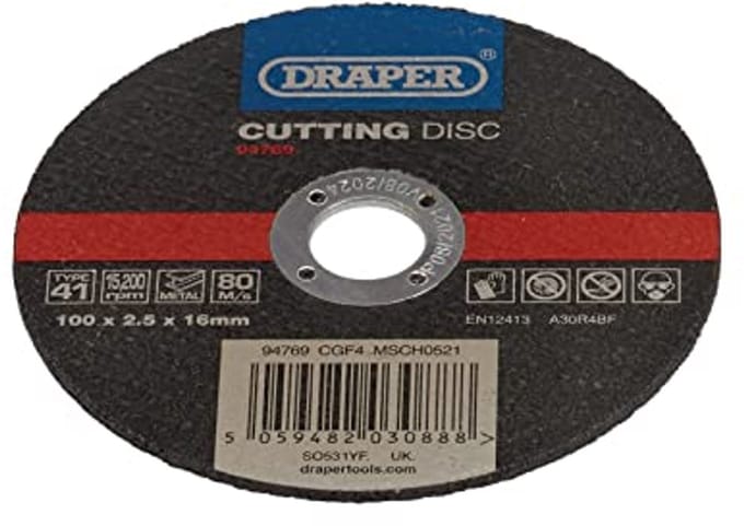 Snijschijf voor Metalen 100mm - 2,5mm Dikte - 16mm Boring