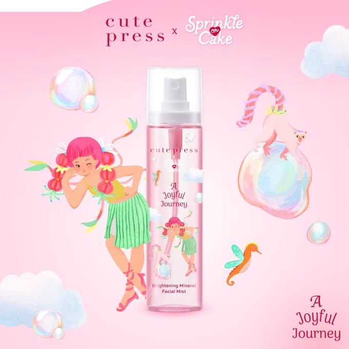 Cute Press A Joyful Journey Brightening Mineral Facial Mist 100 ml. 100 ml. white