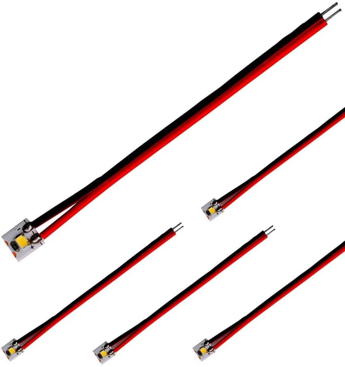 RUNCCI-YUN 5-Pack Voorbedrade LED Strips 10 cm - Voor DIY, Auto, Boot en Modelbouw