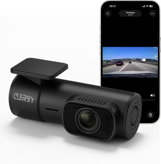 Clerby - Dashcam Mini 2K - Auto Nachtzicht - Botsingdetectie - Zwart