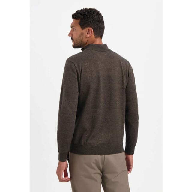 No Excess Pullover Half Zip 2 Coloured Melange Taupe Maat: M | Sweaters Outlet | Heren | Bruin
