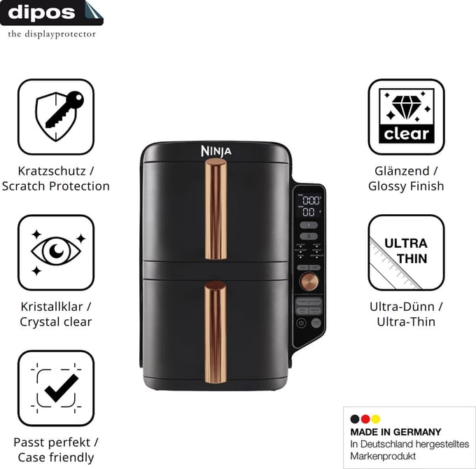 dipos – 2x Beschermfolie geschikt voor Ninja Double Stack XL | Krasbestendige & heldere Screenprotector Ultra-Thin