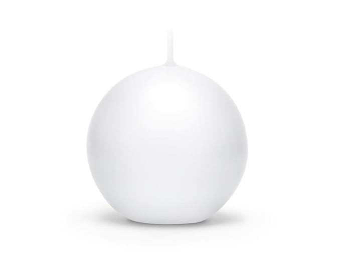 Witte Bol Kaars voor Tafeldecoratie - Communie, Doop, Bruiloft - 6cm