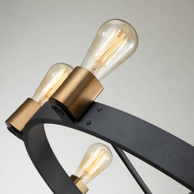 Hinkley LED Hanglamp Silas | 8X E27 Max 60W | Dimbaar | Aged Zinc & Heritage Brass