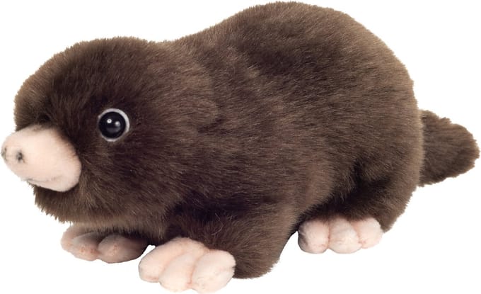 Hermann Teddy Knuffeldier Mol - pluche stof - premium kwaliteit knuffels - zwart - 17 cm