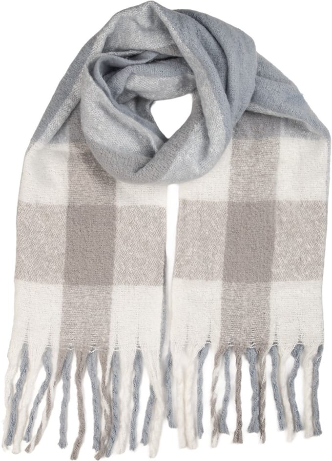 Clayre & Eef Wintersjaal Dames 50x210 cm Grijs Textiel