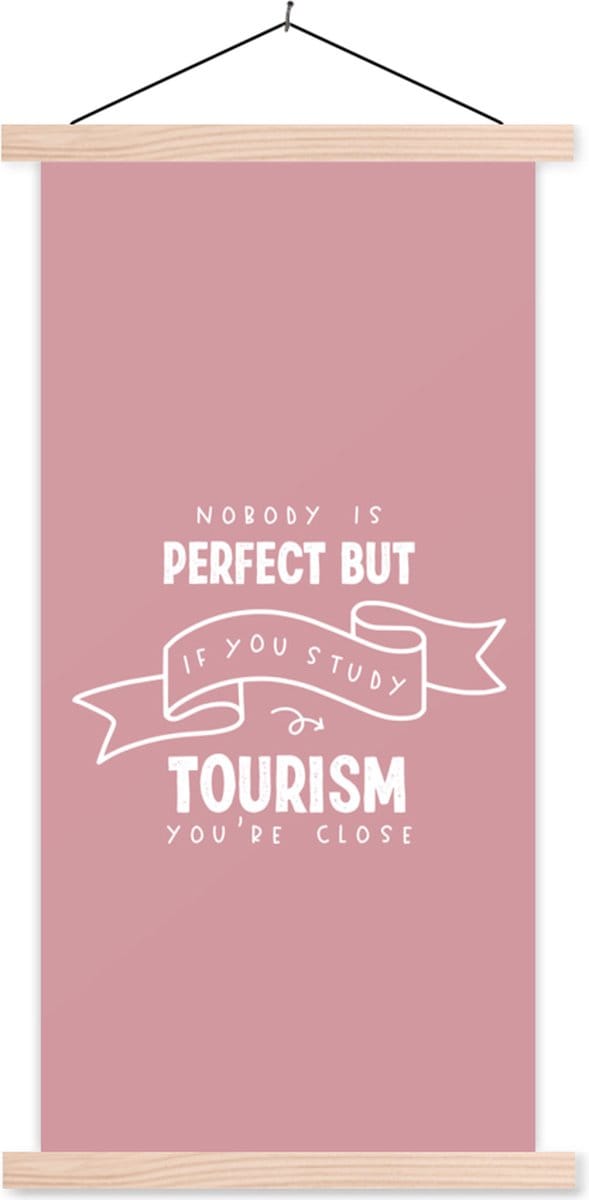 Posterhanger incl. Poster 40x80 cm - Schoolplaat - Toerisme - Quotes - Studenten - Studie - Textielposter - Blanke latten