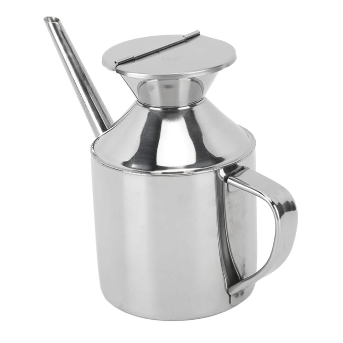Bidon d'huile en acier inoxydable, récipient à huile polyvalent, bouteille distributrice d'huile pour sauce soja et vinaigre With Handle